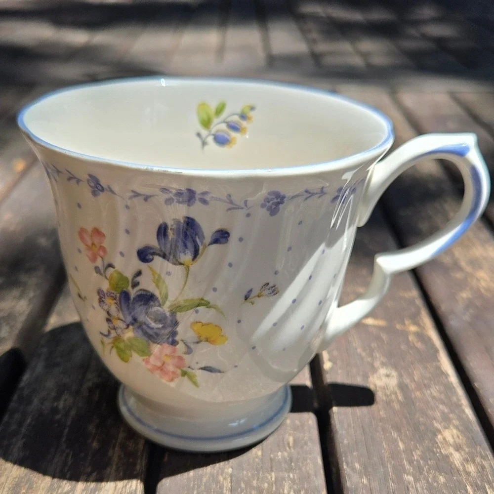 Vintage Nikko Fine Tableware Violetta‎ Teacups Japan Mixed Stamp Set of 8